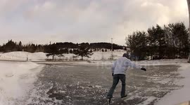 extreme weather ice skating in my driveway.