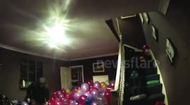 Balloon room Wedding prank 3000 balloons in the front room