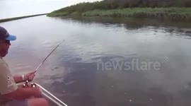 Barber Catch Breaks Rod!