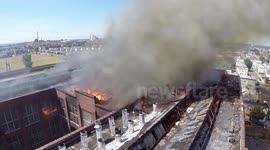 Drone captures fire at old arms factory