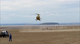 Girl air-lifted from beach after bike crash