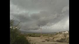 First rain from hurricane Marie in La Paz, thunderstorm timelapse