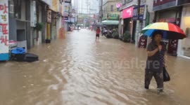 Torrential rain and flash floods hit Busan, South Korea
