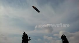 The biggest airship in the world over Prague