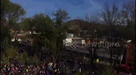 Caida de dron accidente con arbol.