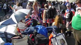 Royal Wedding Windsor these people have been camped out for days across from the castle one girl getting her head down  by Jim Connor