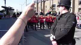 Royal Wedding Windsor 9am guards royal band march past to get the party started  by Jim Connor