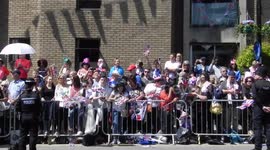 Royal Wedding Windsor 360 view of the street crowds listening to the sound system while harry and Megan make there vows  by Jim Connor