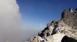 Indonesia volcano crater before phreatic eruption