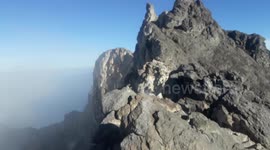 Mount Merapi volcano crater before phreatic eruption on May 11, 2018