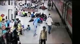 Railway cops save elderly man in stunning rescue