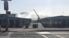 Recycling company catches fire
