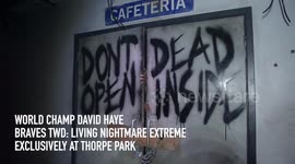 David Haye braves the Living Nightmare Extreme Walking Dead maze at Thorpe Park