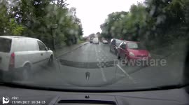 Impatient White van doing a dangerous overtake