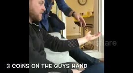 3 people on a train magic trick with coins