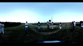 360 Reveal on the Hill Downtown Dallas in background