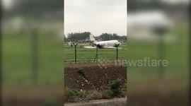 Chinese business jet skids off runway during training flight