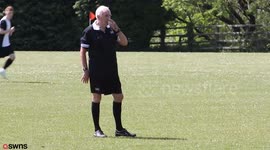 Britain's oldest referee says he has no plans to blow the whistle on his career - AGED 81