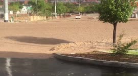 Floodwaters rage through street after heavy storm hits El Paso, Texas