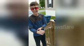 Boy, 11, sees colours for the first time with new glasses