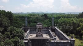 Abandoned tomb with drone in Vietnam, Hue