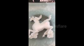 Chef carves Chinese dragon out of tofu