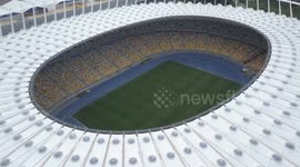Drone footage of Champions League final stadium in Kiev