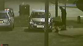 Brazen thieves caught on CCTV stealing a bonnet and bumper from a car which was parked in a residential street
