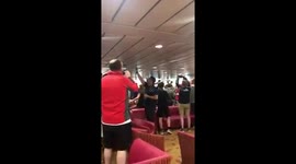 Lively Liverpool fans sing ‘Allez, Allez, Allez’ chant on ferry