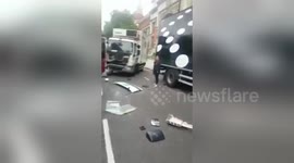Aftermath of London bus crash near Victoria Station