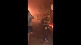 Liverpool fans in Kiev chant 'Allez, Allez, Allez'