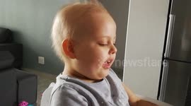 5 year old leukemia fighter absentmindedly making up silly songs