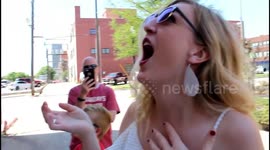 Colourblind woman sees bright mural for first time with enchroma glasses