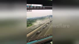 Car driving in wrong direction crashes into lorries on motorway