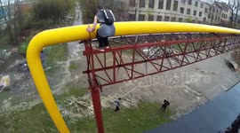 Russia's parkour kids twist and bounce through a crumbling mining city