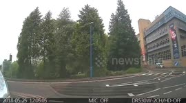 Walks straight across the road staring at her phone the whole time. Lucky we were not driving fast and seen her on approach