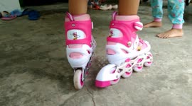 Slipped down as learning roller skates