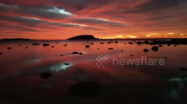 Fire in the sunrise sky