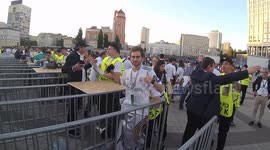 football Fans before the start of the football match Real-Liverpool near the Olympic Stadium in Kiev before the start of the Champions League final in Kiev, Ukraine. uefa