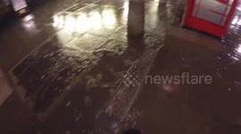 Rain pours down on Blackfriars Bridge