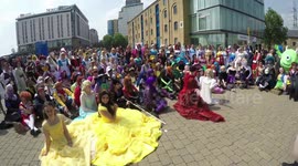 Giant gathering Of Disney Cosplayers