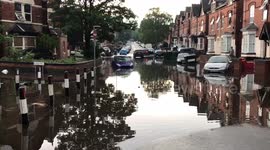 UK thunderstorm: Flooded cars in Birmingham