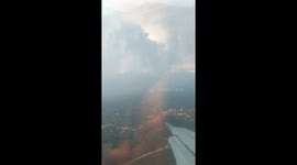 Lightning storm flashes above Heathrow airport