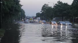 West Midlands flash flood, Wolverhampton road. Flooding, Oldbury