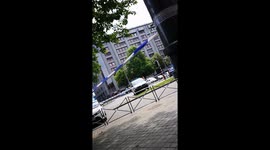 Police cordon at scene of Liège shooting