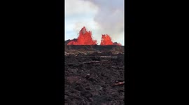 Lava fountain captured on Leilani Estates