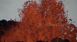Fountaining lava. Leilani Estates. Puna, Hawaii. Kilauea Volcano.
