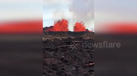 Lava fountains surge from fissure at Hawaii's Leilani states