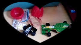Car Racing Toys & Surprise Egg  already opened Toys  Candy and Stickers Review
