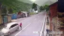Is this the luckiest woman alive? Pedestrian hit by high-speed car only loses her shoe